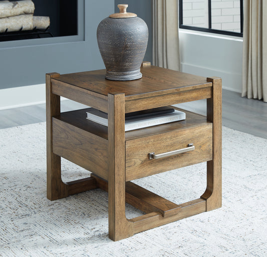 The Furniture Outlets - Ashley Furniture - Cabalynn End Table - Square End Table / Light Brown - T974-2