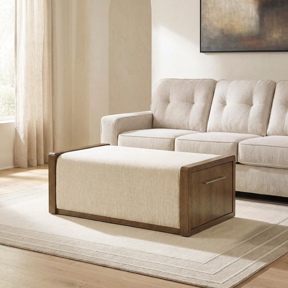 The Furniture Outlets - Ashley Furniture - Marxmore Upholstered Ottoman with Storage - UPH Ottoman with Storage - T983-20
