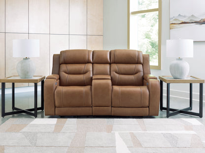 The Furniture Outlets - Ashley Furniture - Knightington Living Room - PWR REC Love w/Audio Seating / Caramel - PCU1160018A