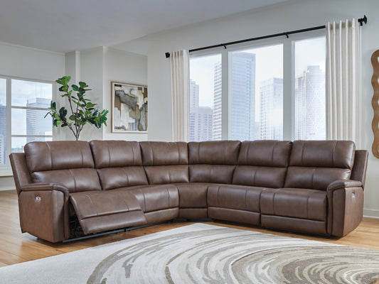 The Furniture Outlets - Ashley Furniture - Bleckley Sectional - 6-Piece Power Reclining Sectional / Espresso - PCU12001S5
