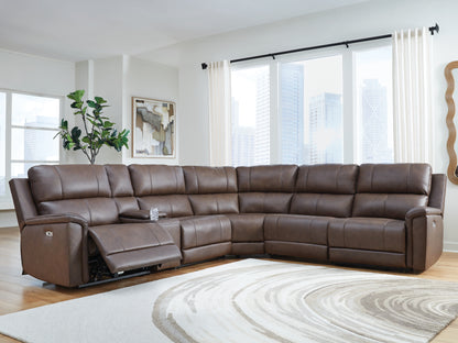 The Furniture Outlets - Ashley Furniture - Bleckley Sectional - 6-Piece Power Reclining Sectional / Espresso - PCU12001S5