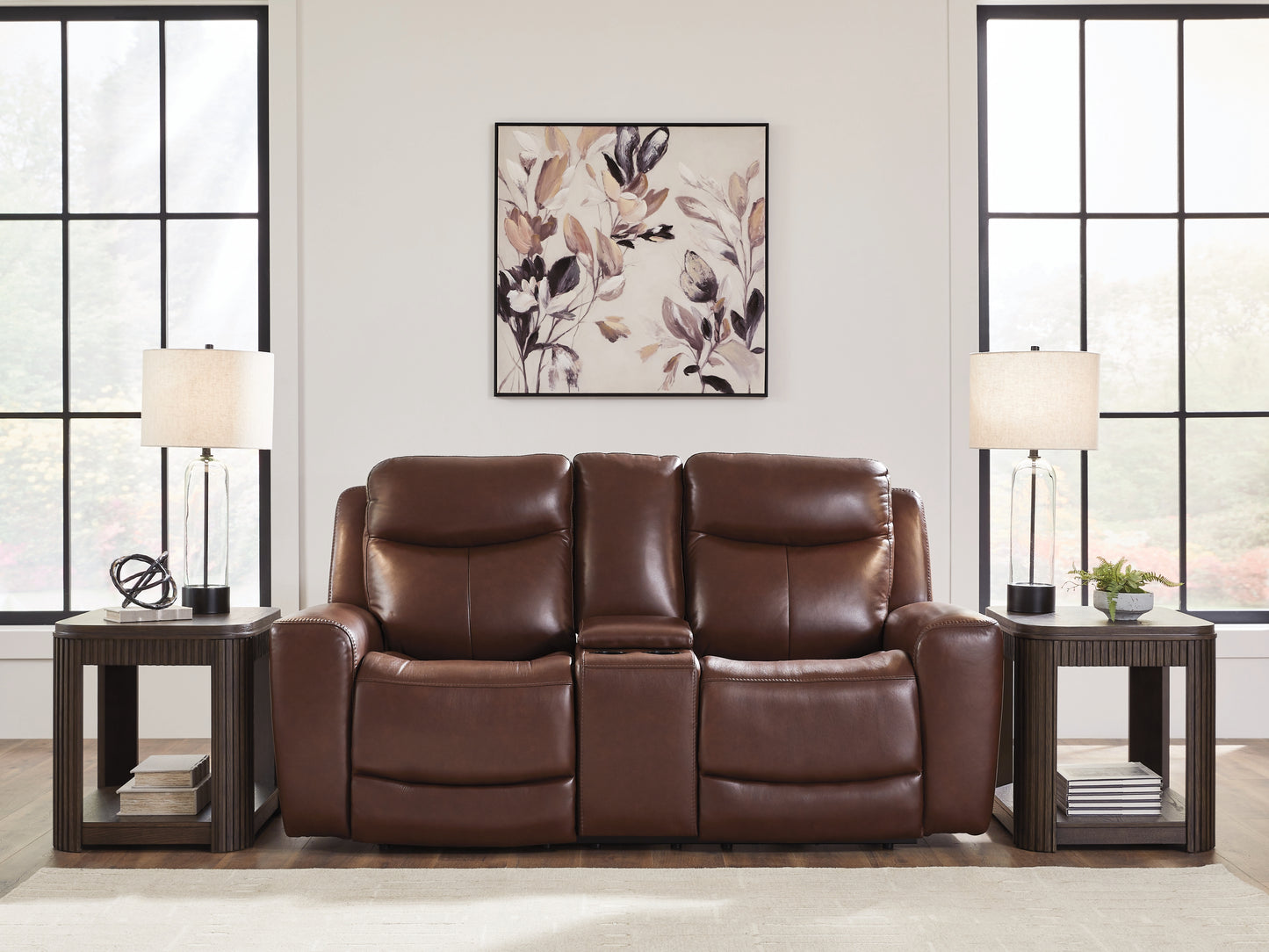 The Furniture Outlets - Ashley Furniture - Next Move Living Room - PWR REC Loveseat/CON/ADJ HDRST / Mahogany - PCU1210218