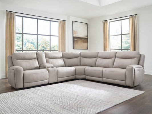 The Furniture Outlets - Ashley Furniture - Gravier Sectional - 6-Piece Power Reclining Sectional with Storage Console - U13300S5