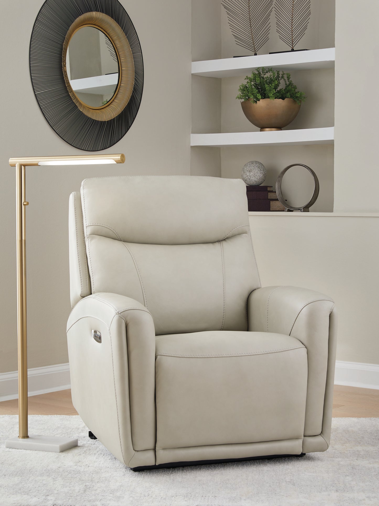 The Furniture Outlets - Ashley Furniture - Pincara Living Room - PWR AutoGlide REC/ADJ Headrest / Bone - PCU1380042