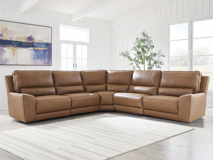 The Furniture Outlets - Ashley Furniture - DeepWakes Sectional - 5-Piece Power Reclining Sectional / Caramel - PCU62606S8