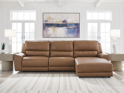 The Furniture Outlets - Ashley Furniture - DeepWakes Sectional - 3-Piece Reclining Sofa Chaise / Caramel - PCU62606S22
