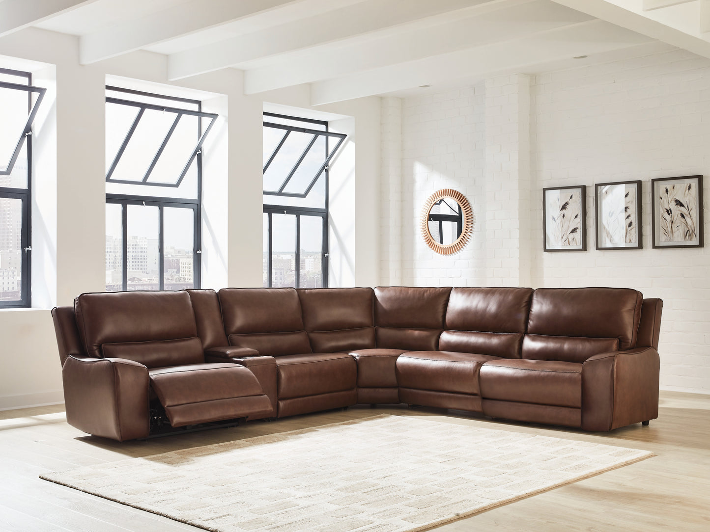 The Furniture Outlets - Ashley Furniture - DeepWakes Sectional - 6-Piece Reclining Sectional with Storage Console / Canyon - PCU62607S36