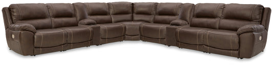 The Furniture Outlets - Ashley Furniture - Dunleith 9-Piece Power Reclining Sectional - 9-piece Power Reclining Sectional / Chocolate - U71604S10
