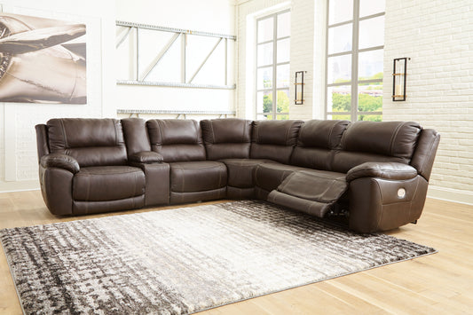 The Furniture Outlets - Ashley Furniture - Dunleith Sectional - 7-Piece Power Reclining Sectional / Chocolate - U71604S7