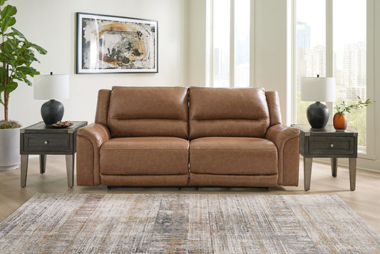 The Furniture Outlets - Ashley Furniture - Trasimeno Living Room - PWR REC Loveseat/CON/ADJ HDRST / Caramel - U8281518