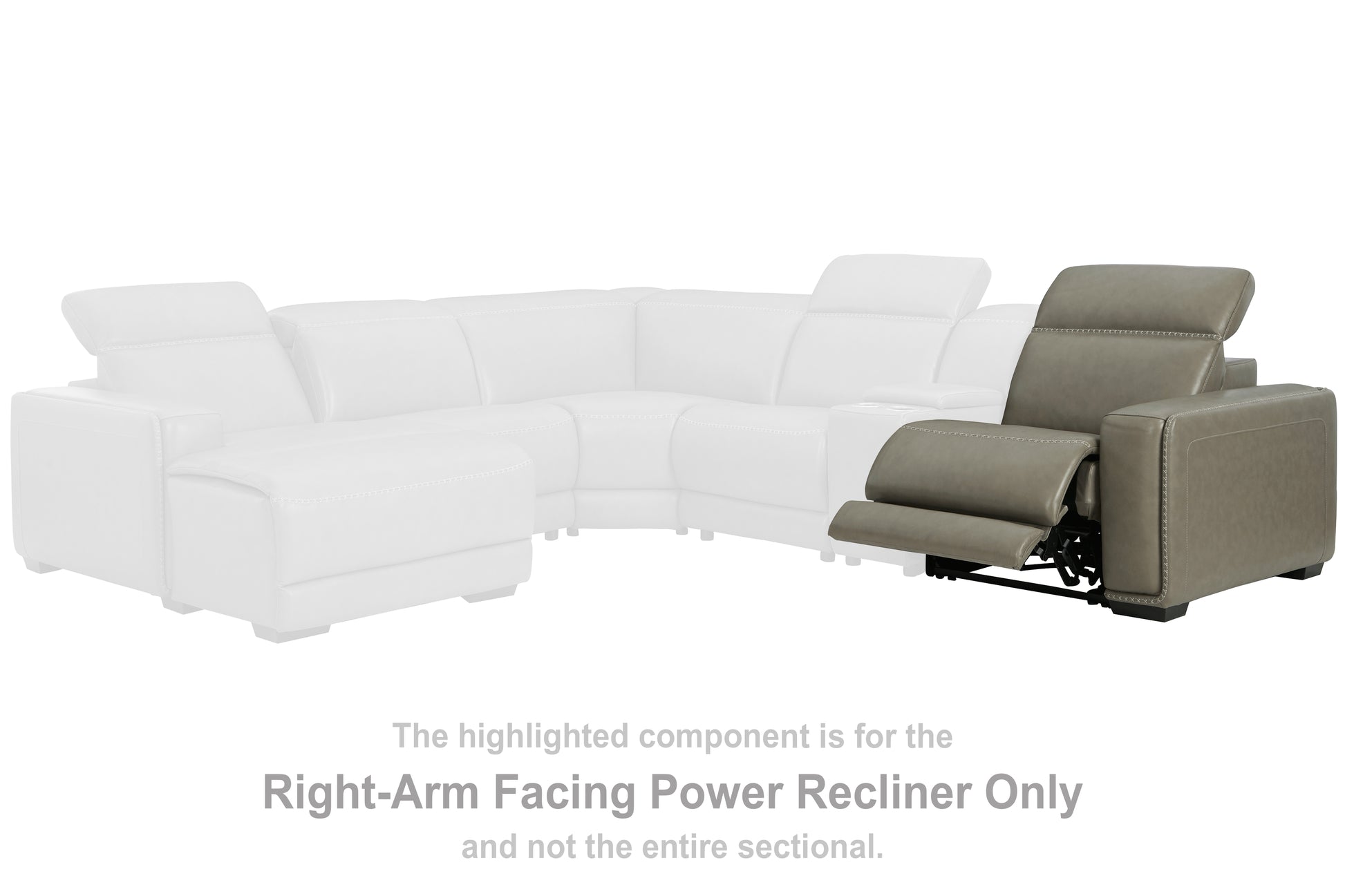 The Furniture Outlets - Ashley Furniture - Correze Sectional - RAF Zero Wall Power Recliner / Gray - U9420262