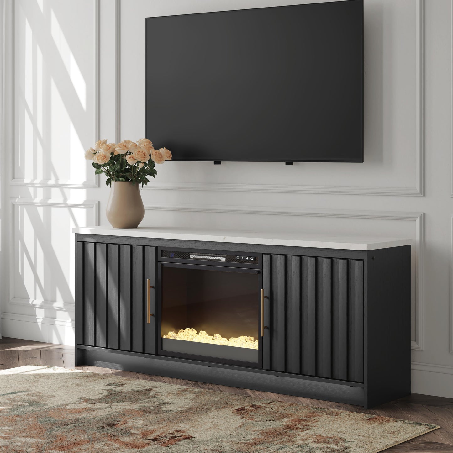 The Furniture Outlets - Ashley Furniture - Cadmori 63" TV Stand with Electric Fireplace - 63" TV Stand with Electric Fireplace - W2616W1