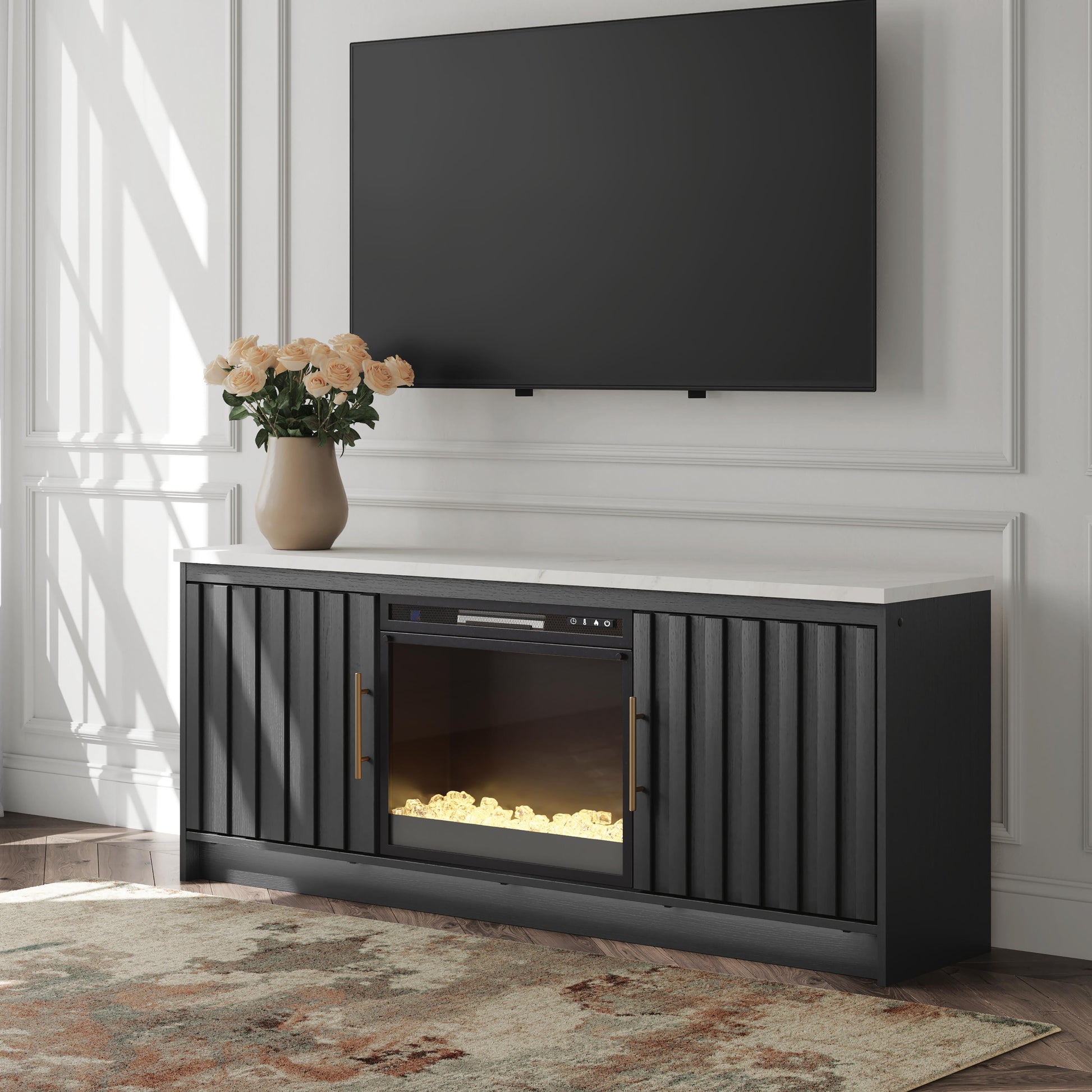The Furniture Outlets - Ashley Furniture - Cadmori 63" TV Stand with Electric Fireplace - 63" TV Stand with Electric Fireplace - W2616W1
