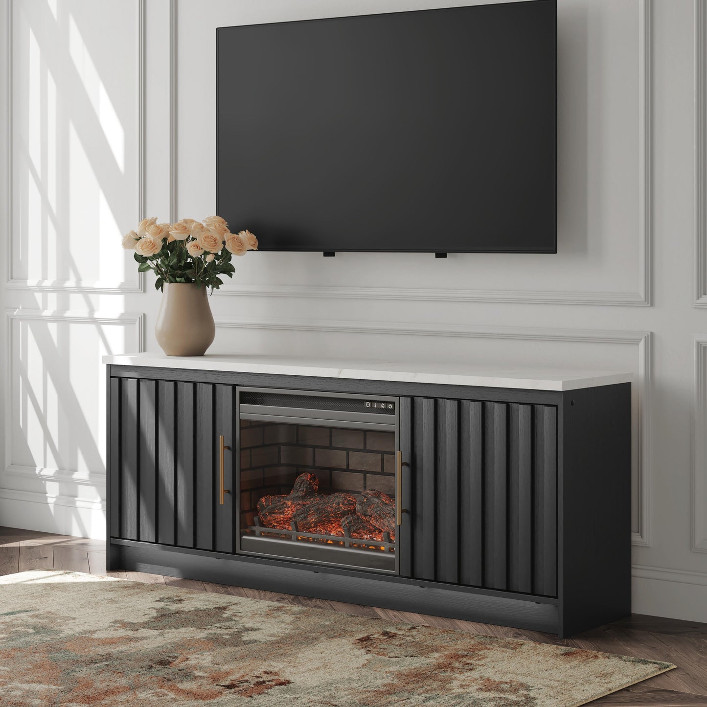 The Furniture Outlets - Ashley Furniture - Cadmori 63" TV Stand with Electric Fireplace - 63" TV Stand with Electric Fireplace - W2616W2