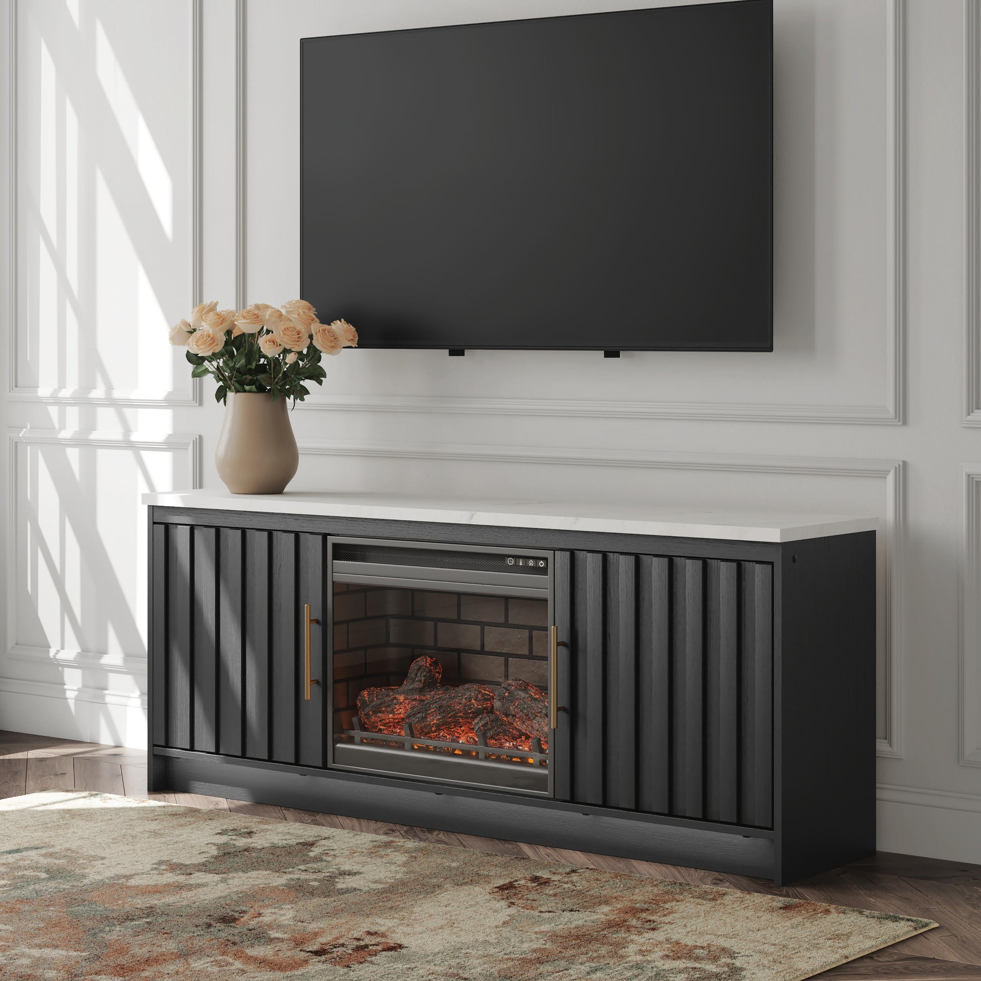 The Furniture Outlets - Ashley Furniture - Cadmori 63" TV Stand with Electric Fireplace - 63" TV Stand with Electric Fireplace - W2616W2