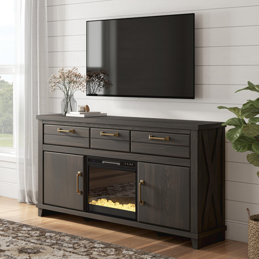 The Furniture Outlets - Ashley Furniture - Brazen Valley 71" TV Stand with Electric Fireplace - 71" TV Stand with Electric Fireplace - W2648W1