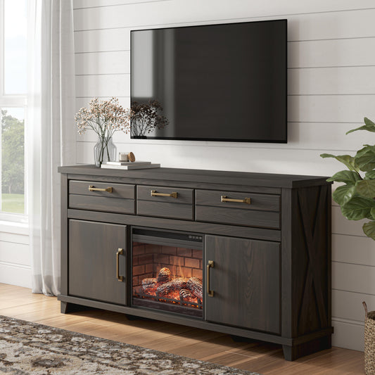 The Furniture Outlets - Ashley Furniture - Brazen Valley 71" TV Stand with Electric Fireplace - 71" TV Stand with Electric Fireplace - W2648W2