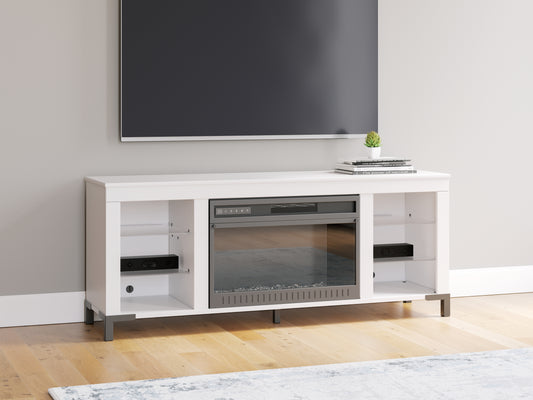 The Furniture Outlets - Ashley Furniture - Brollevi TV Stand - 60" with Electric Fireplace / White - W2722-168