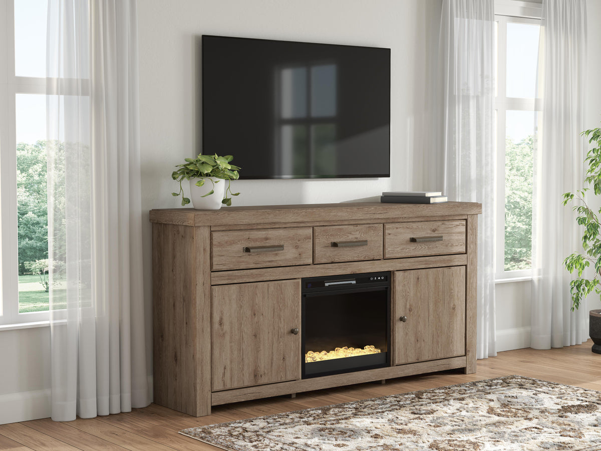 The Furniture Outlets - Ashley Furniture - Garistyn 73" TV Stand with Electric Fireplace - 73" TV Stand with Electric Fireplace - W2844W4