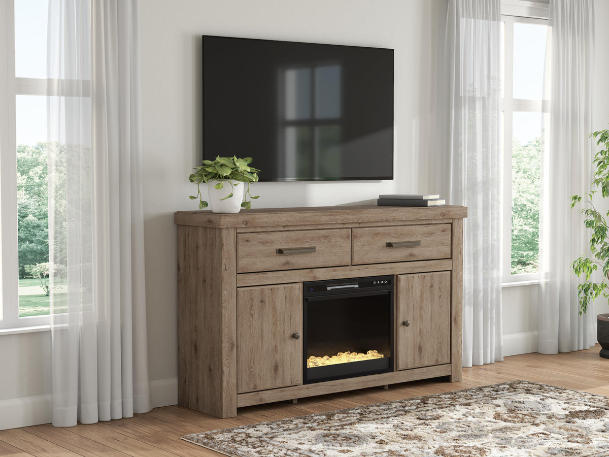 The Furniture Outlets - Ashley Furniture - Garistyn 62" TV Stand with Electric Fireplace - 62" TV Stand with Electric Fireplace - W2844W5