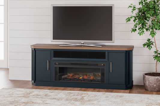 The Furniture Outlets - Ashley Furniture - Landocken 83" TV Stand - 83" / Brown/Blue - W402-68