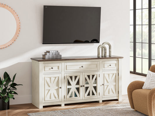 The Furniture Outlets - Ashley Furniture - Bolanburg 73" TV Stand - 73" / White/Weathered Gray - W647-68