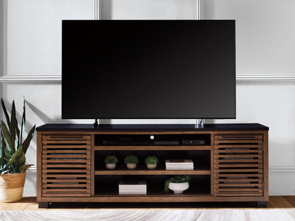 The Furniture Outlets - Ashley Furniture - Kallari 84" TV Stand - 84" / Warm Brown/Black - W737-78