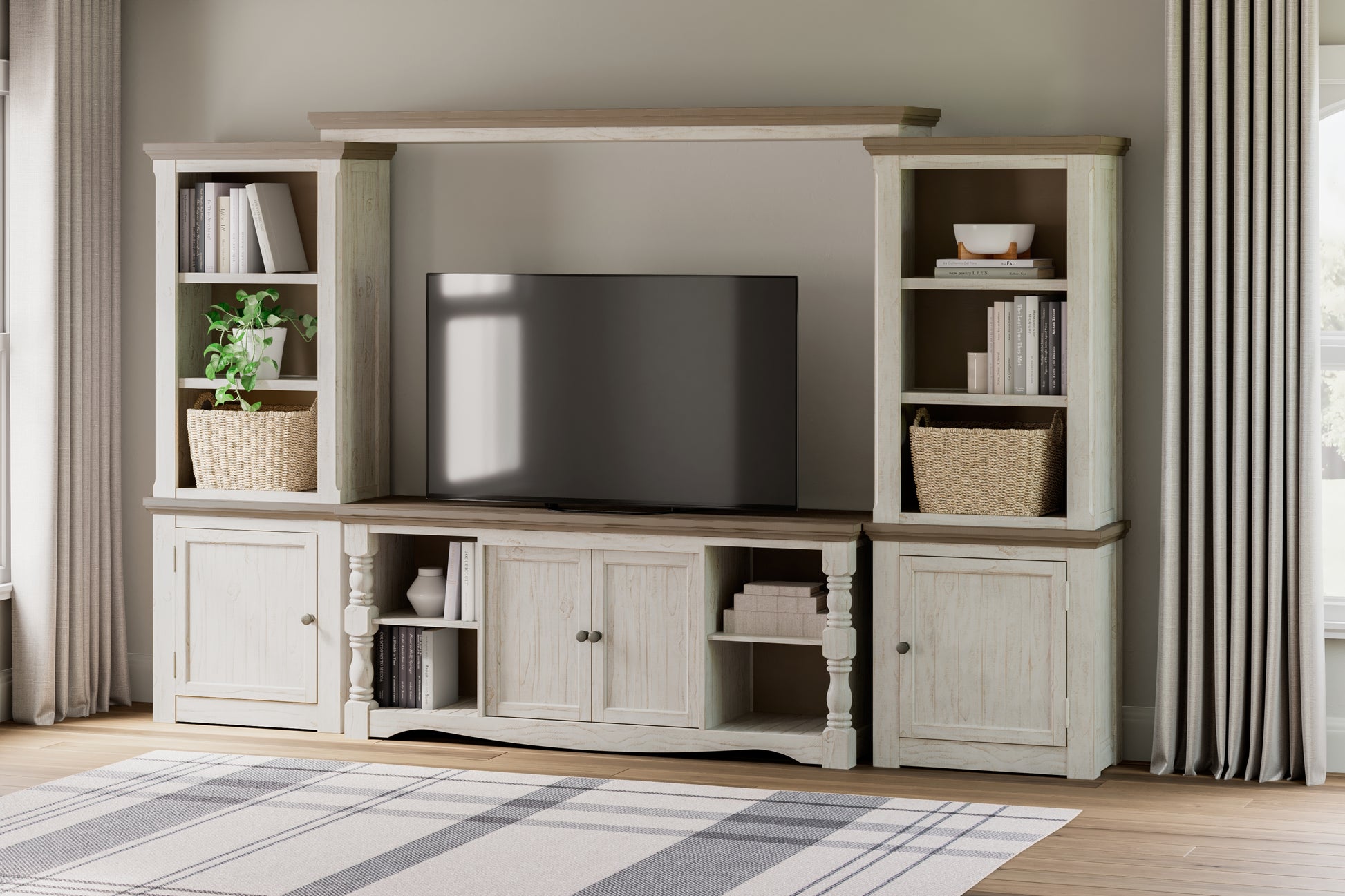 The Furniture Outlets - Ashley Furniture - Havalance Entertainment Center - Bridge / Two-tone - W814-35