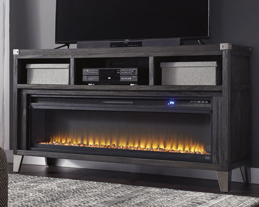The Furniture Outlets - Ashley Furniture - Todoe 65" TV Stand with Electric Fireplace - 65" TV Stand with Electric Fireplace / Gray - W901W1