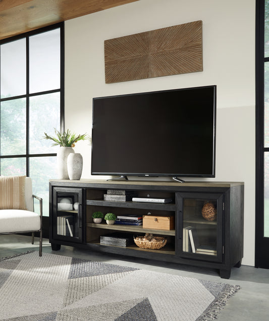 The Furniture Outlets - Ashley Furniture - Foyland 83" TV Stand - 83" / Black/Brown - W989-68